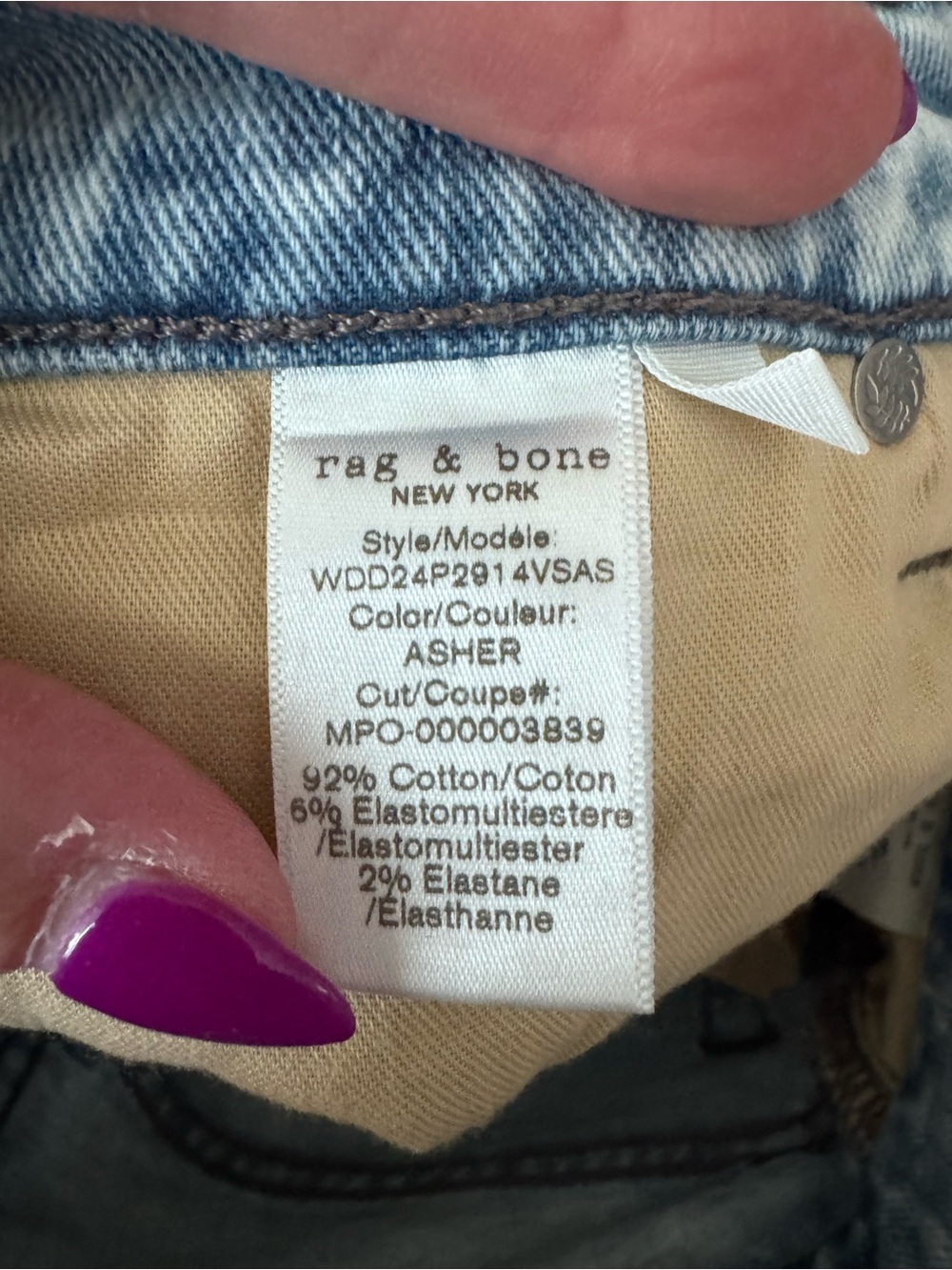 Rag & Bone Andi High-Rise Ankle Wide Leg Cecilia Light Blue Jeans 24 - Picture 8 of 14